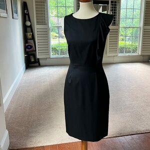 Women's J. Crew Size 2 - Black Sleeveless, One side flutter detail, LBD